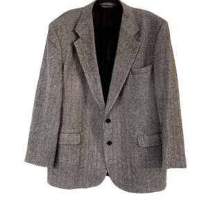 American Trend wool herringbone Blazer size 40r‎  pattern black white
